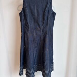 Maggy London Dark Blue Denim Midi Dress